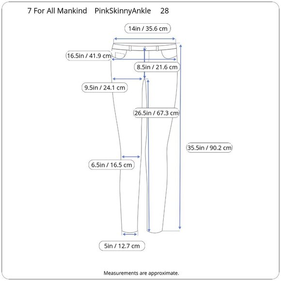 7FAM 7 For All Mankind Pale Baby Pink Salmon The Ankle Skinny Jeans 28 - Picture 15 of 16